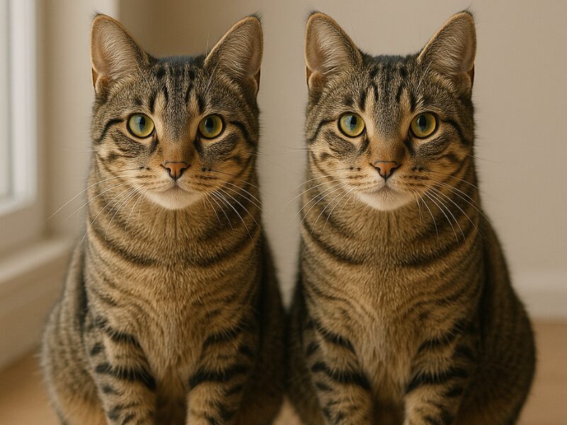 そっくりだけど少しだけ違う兄弟のようなトラ柄猫